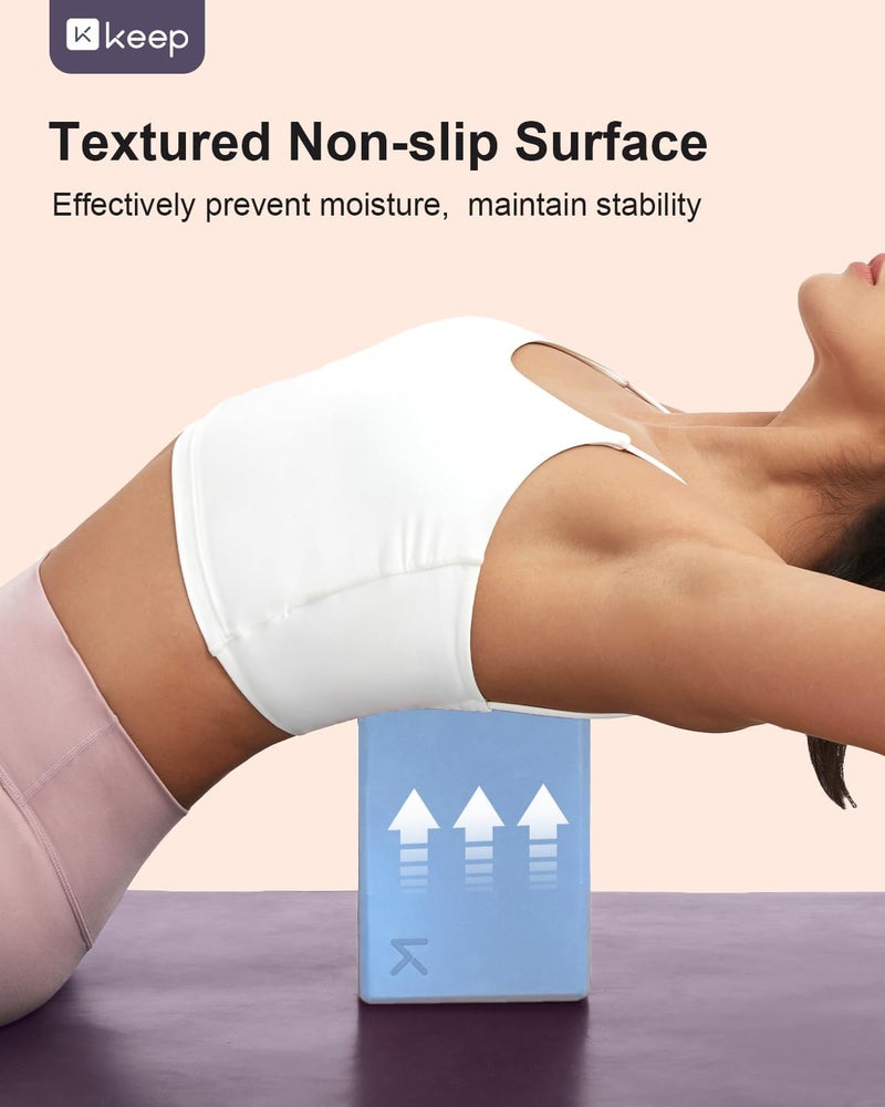 Keep Yoga Block, High-Density EVA Foam 2 Pack Yoga Block with Non-Slip Textured Surface, Supportive, Lightweight - Ideal for Yoga - Image 4
